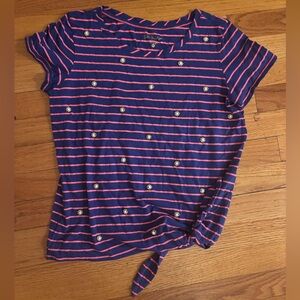 Lily Pulitzer navy and pink short sleeved t shirt